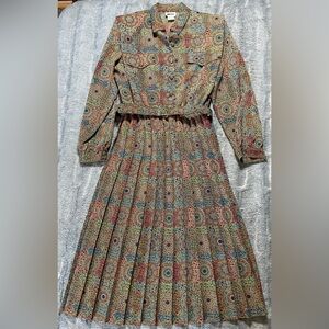 Leslie Fay Multicolor Patterned Dress